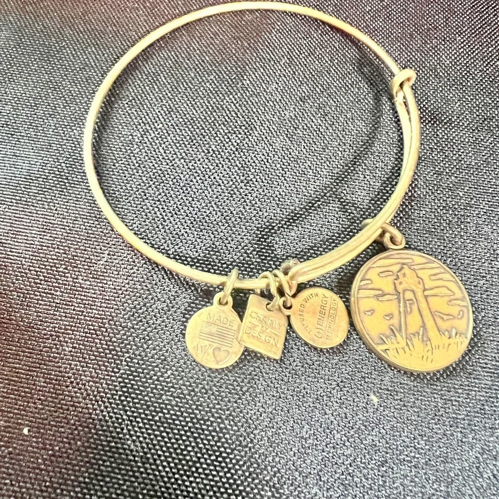 Alex‎ & Ani Expandable Charm Bangles Lot Of 3 Mixed Metals Wear Patina Stack